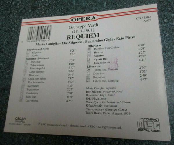 Orchestra Del Teatro Dell'Opera Di Roma, Ezio Pinza - Verdi - Requiem - Cd