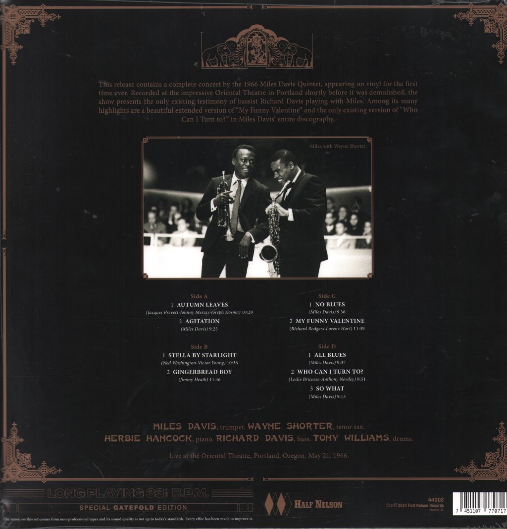 Miles Davis Quintet - Live At the Oriental Theatre 1966 - Double Lp