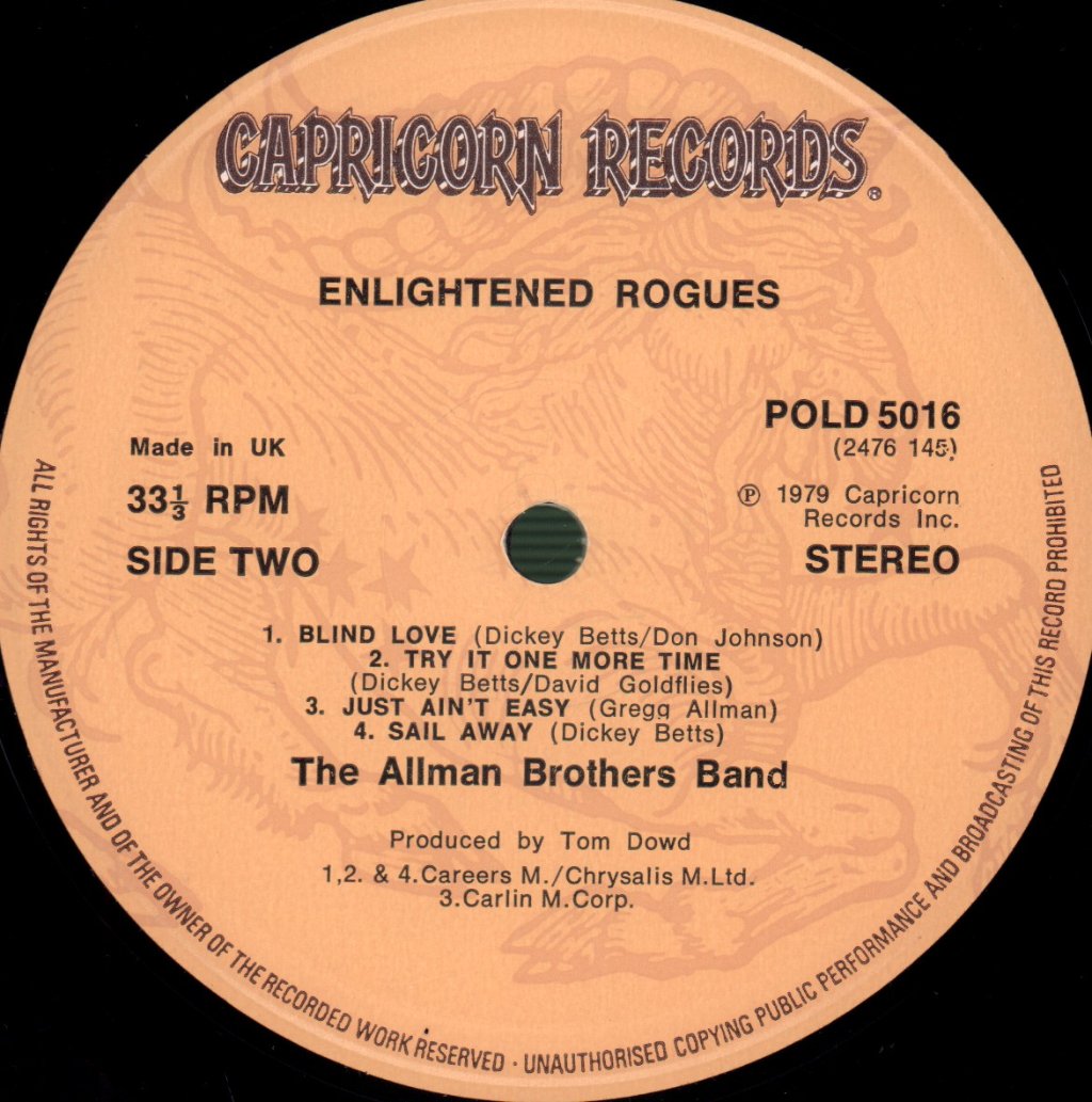 Allman Brothers Band - Enlightened Rogues - Lp