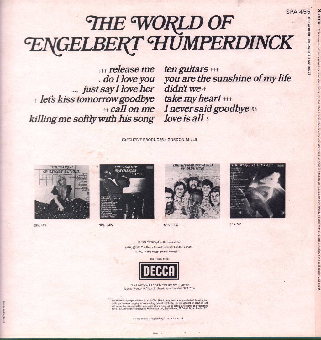 Engelbert Humperdinck - World Of - Lp