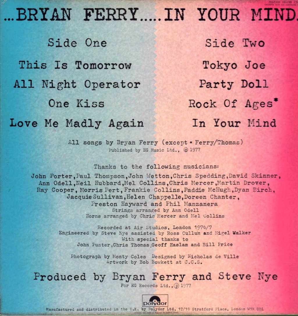 Bryan Ferry - In Your Mind - Lp