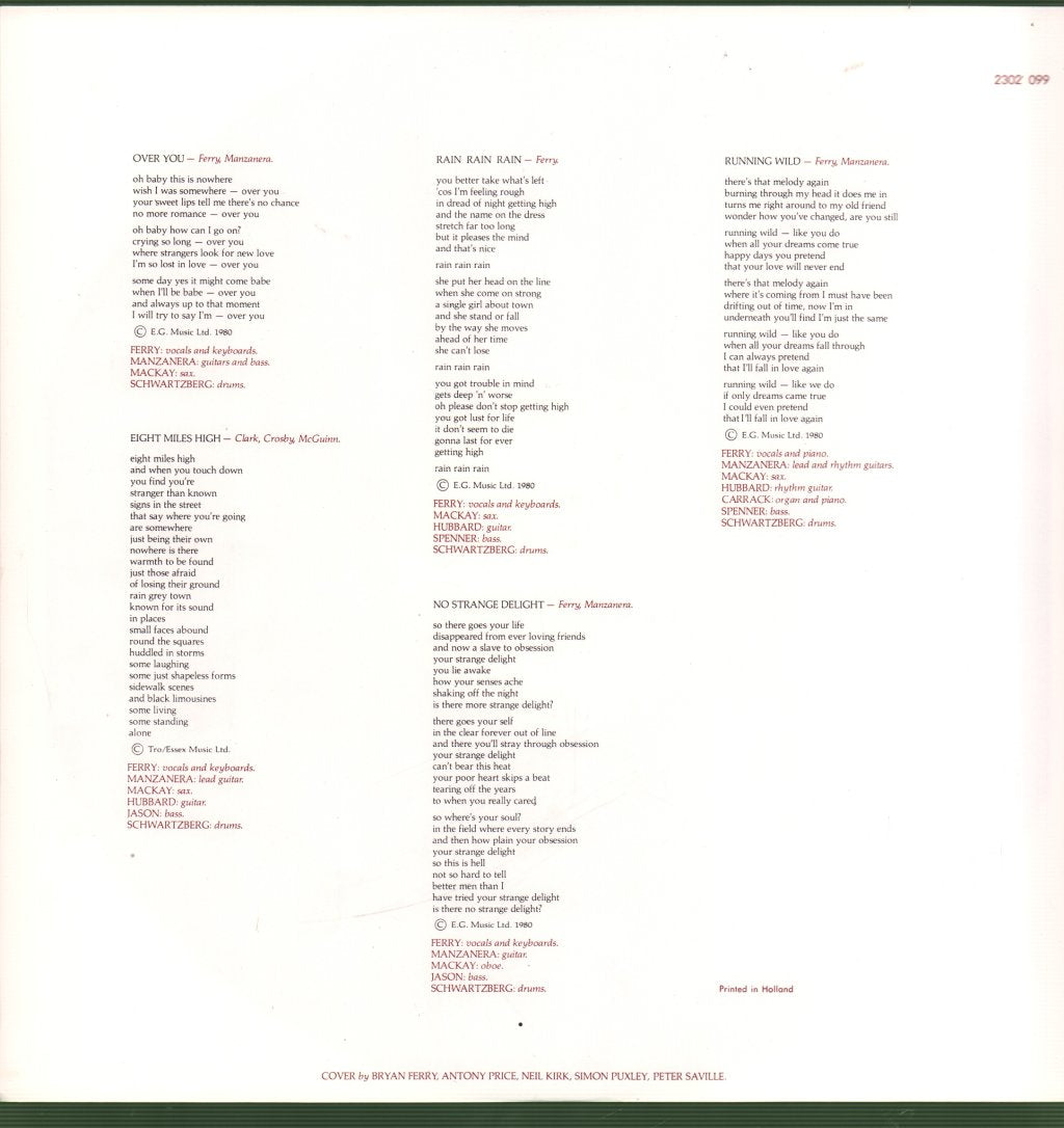 Roxy Music - Flesh And Blood - Lp