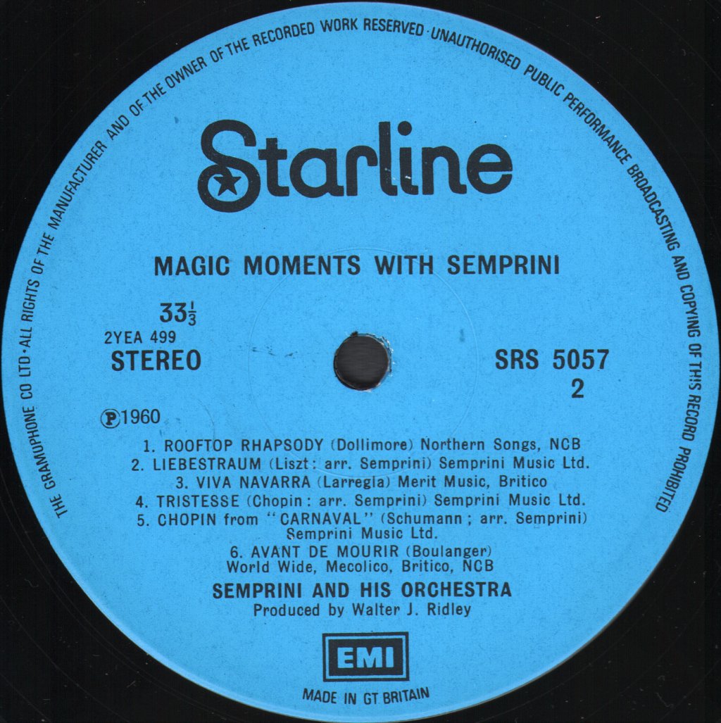 Semprini - Magic Moments With Semprini - Lp
