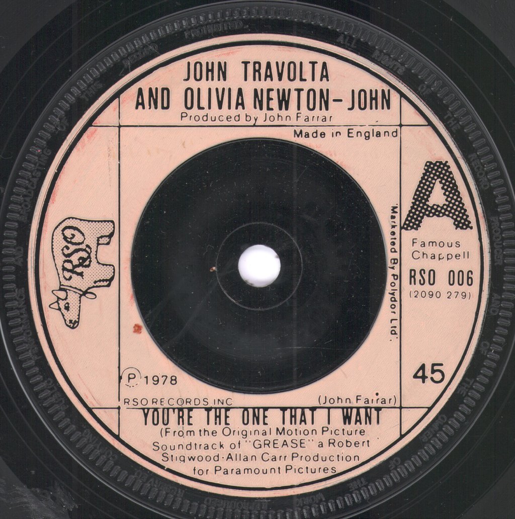 John Travolta And Olivia Newton John - You're The One That I Want - 7 Inch