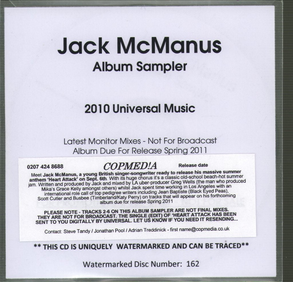 Jack Mcmanus - Album Sampler - Cdr