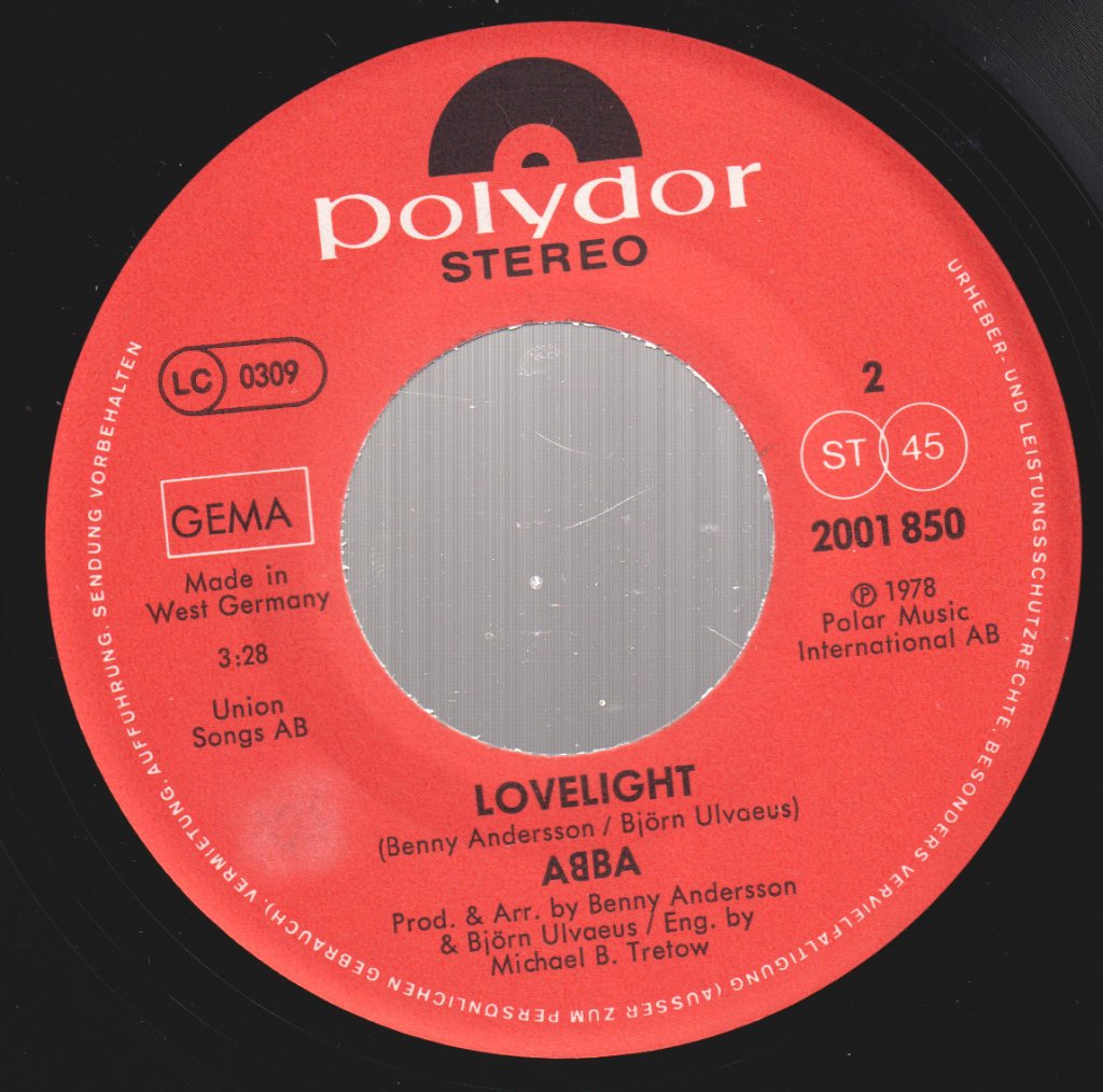 ABBA - Chiquitita c/w Lovelight - 7 Inch