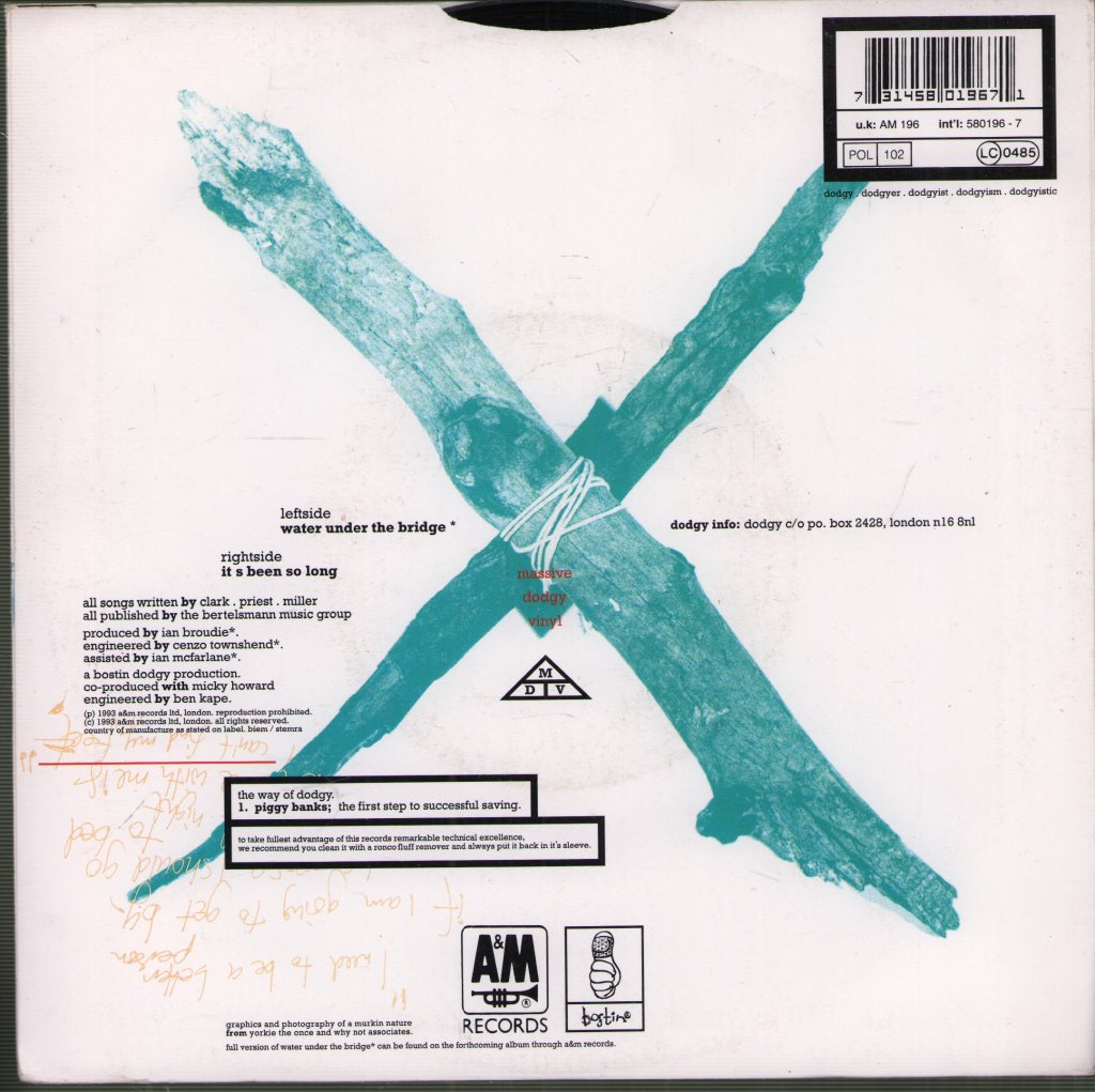 Dodgy - Water Under The Bridge - 7 Inch