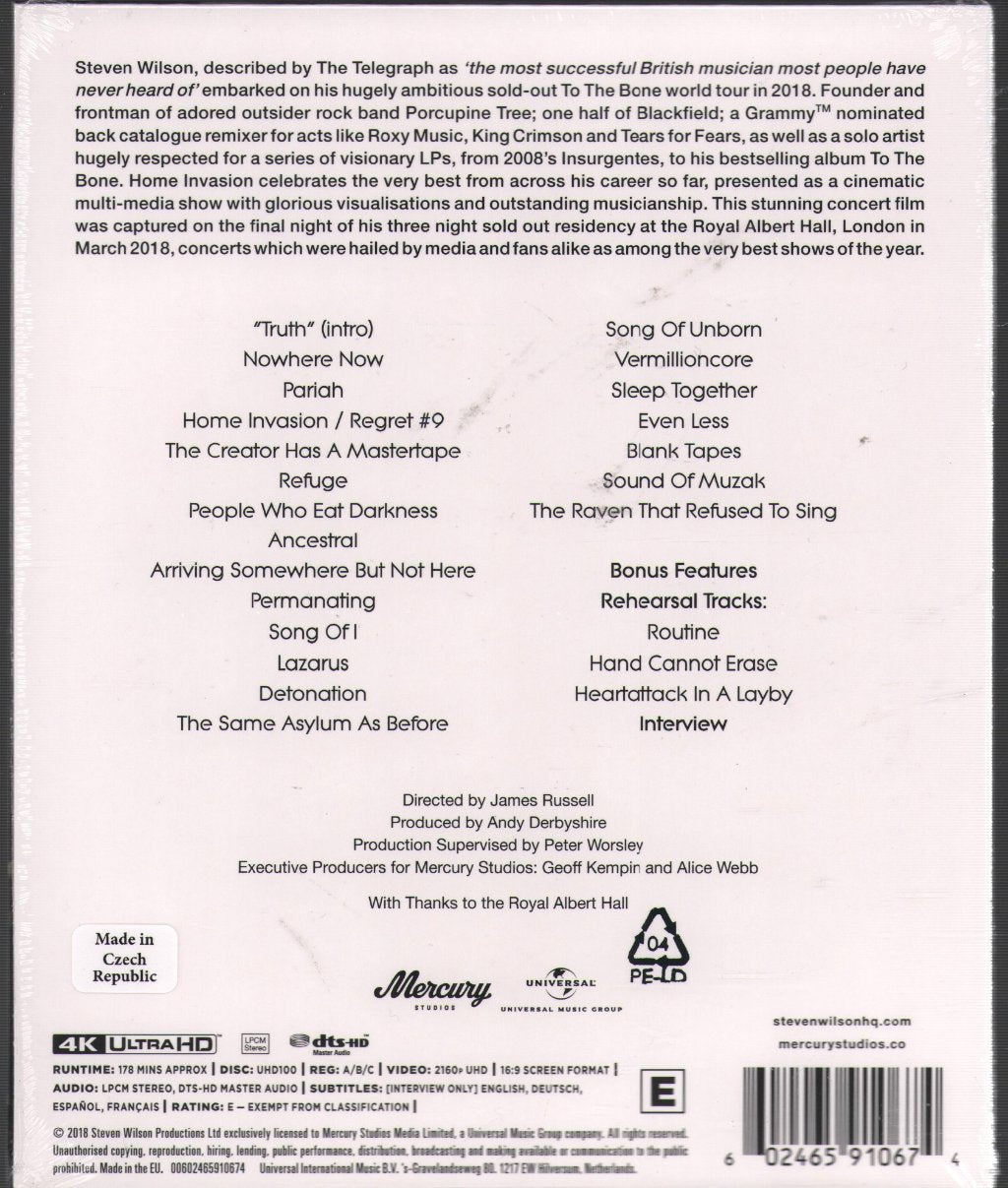 Steven Wilson - Home Invasion Live In Concert At the Royal Albert Hall - Blu-Ray
