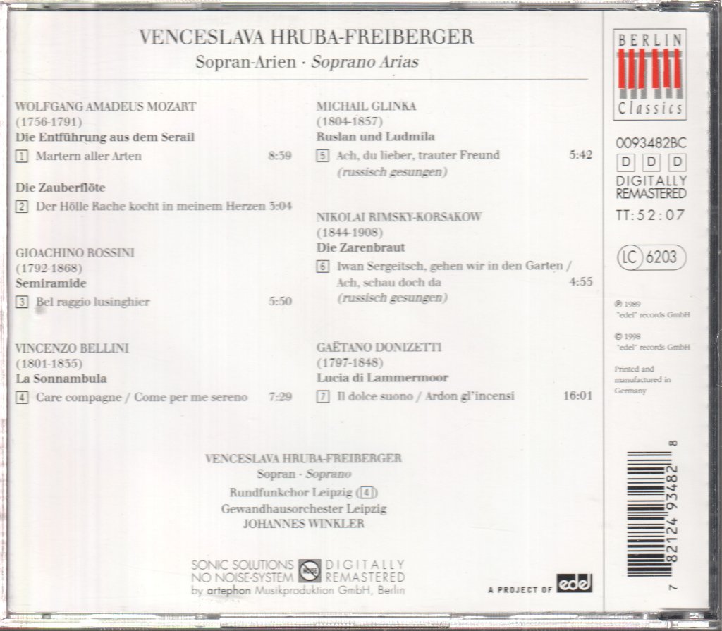 Venceslava Hruba-Freiberger - Soprano Arias - Cd