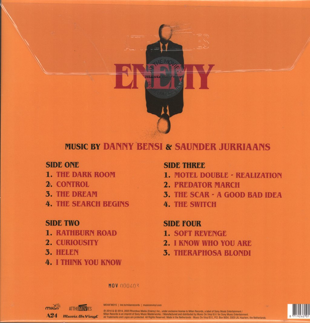 Danny Bensi & Saunder Jurriaans - Enemy (Original Motion Picture Soundtrack) - Double Lp