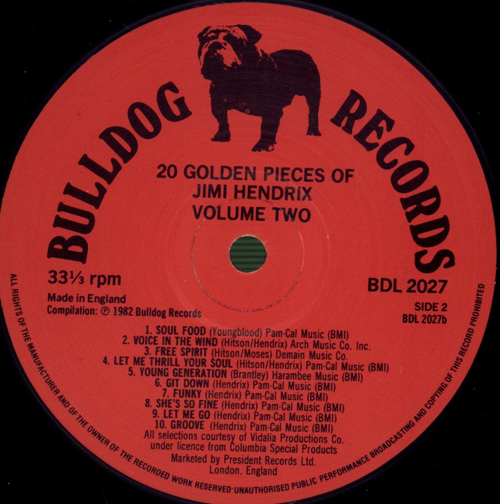 Jimi Hendrix - 20 Golden Pieces Of Volume Two - Lp