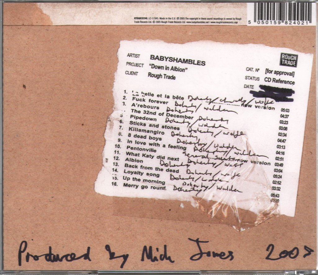 Babyshambles - Down In Albion - Cd