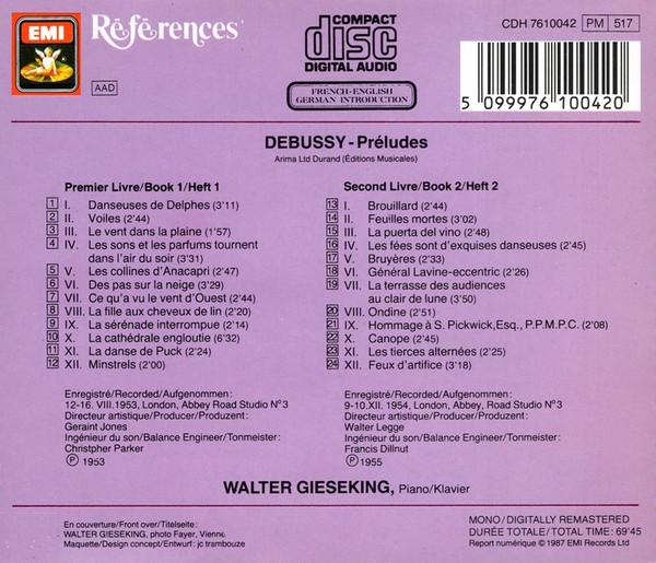 Walter Gieseking - Debussy - Préludes, Livres I & II - Cd
