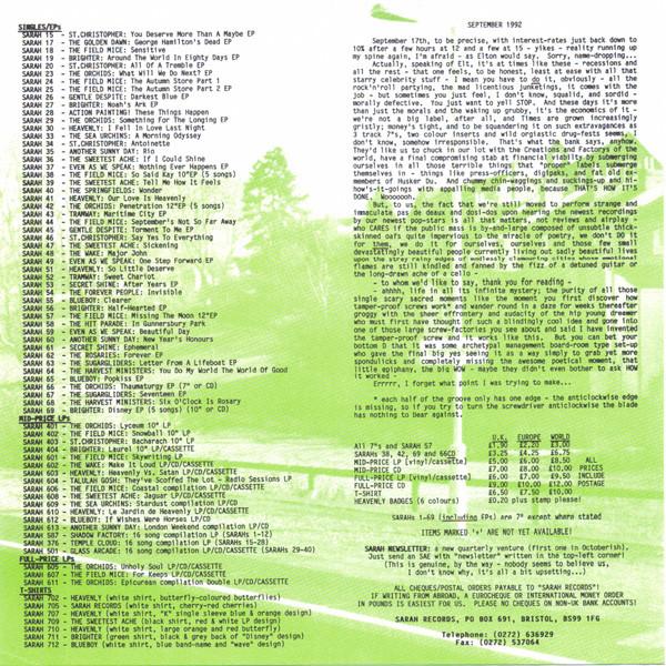 Sugargliders - Seventeen - 7 Inch