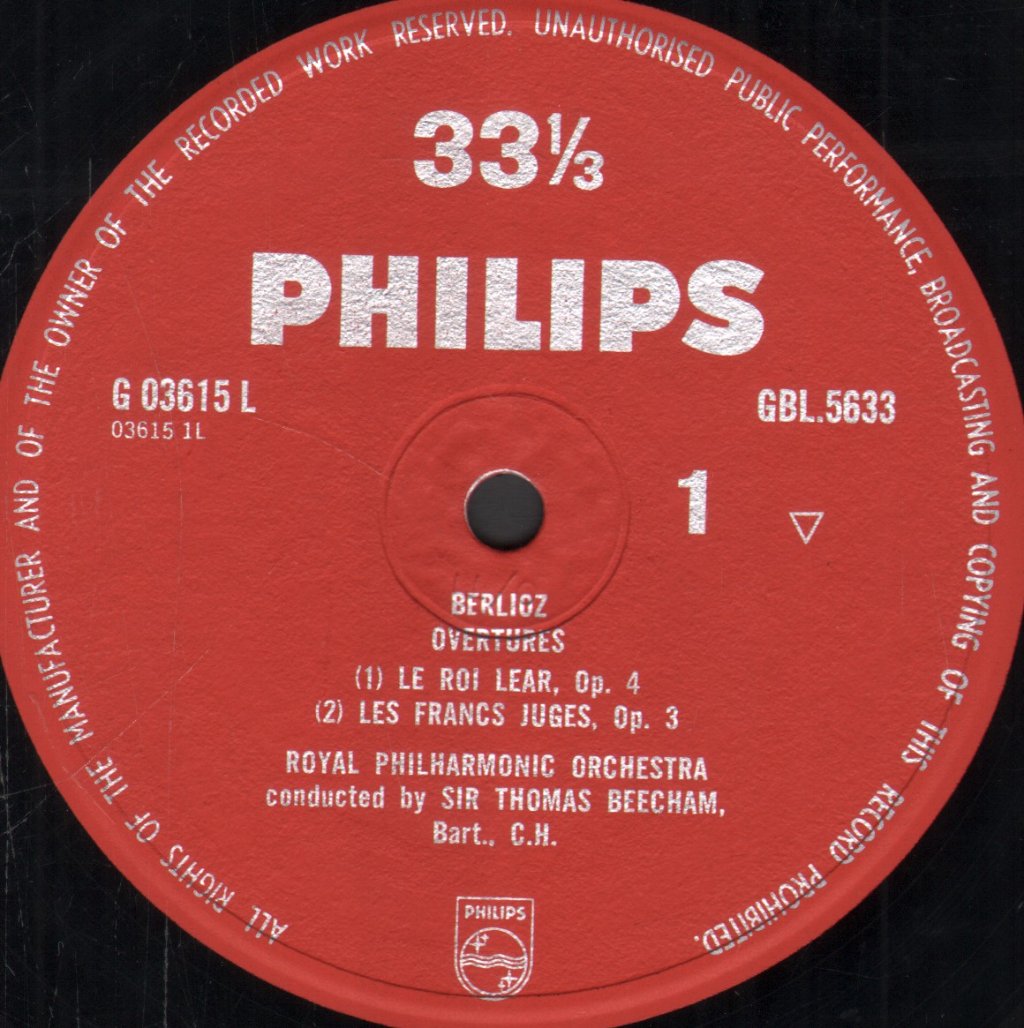 Sir Thomas Beecham / Royal Philharmonic Orchestra - Berlioz Overtures - Lp