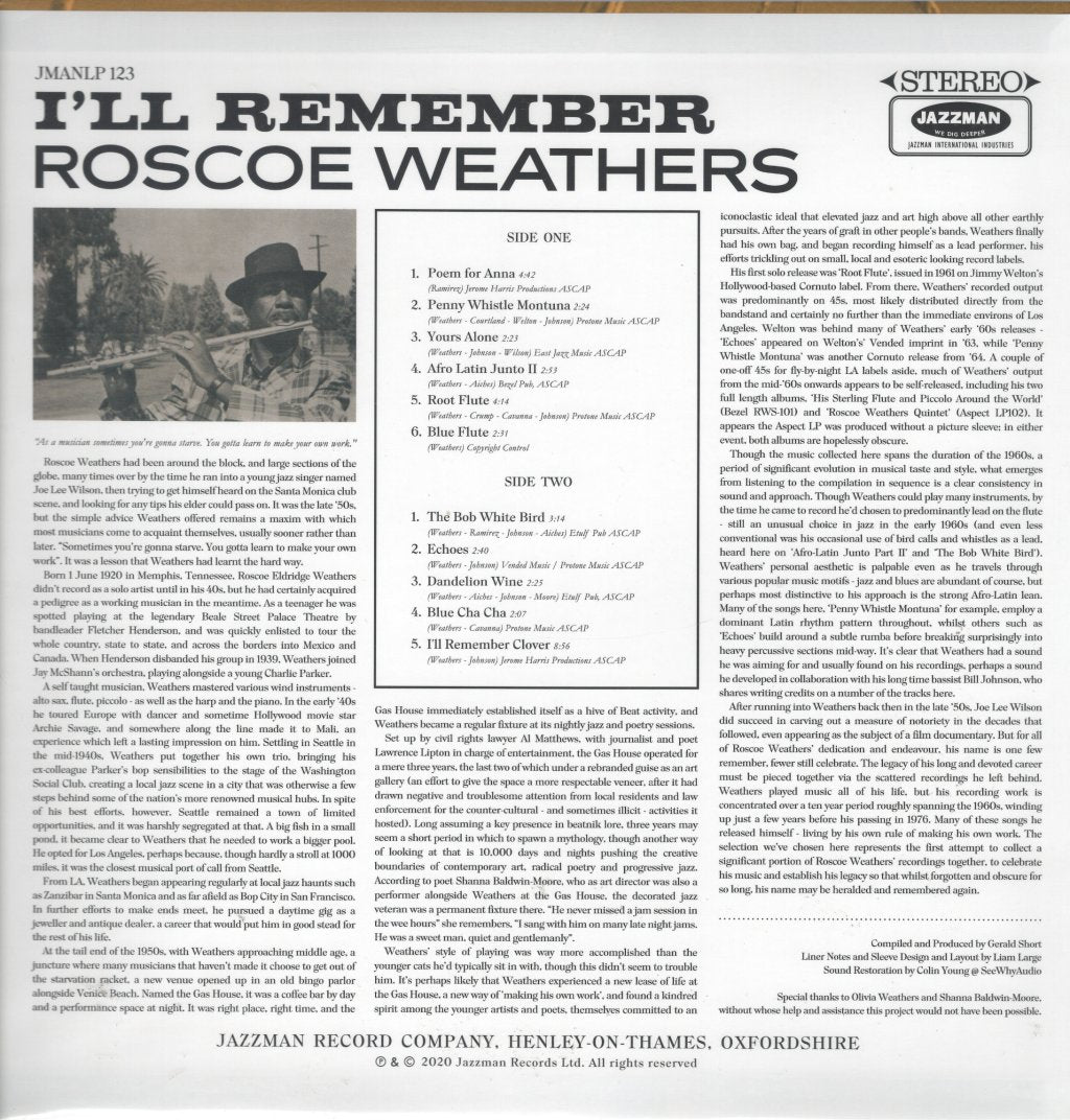 Roscoe Weathers - I'll Remember - Lp