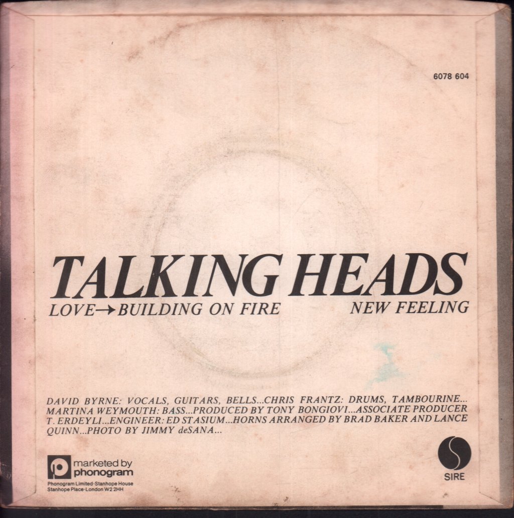 Talking Heads - Love Goes To Building On Fire - 7 Inch
