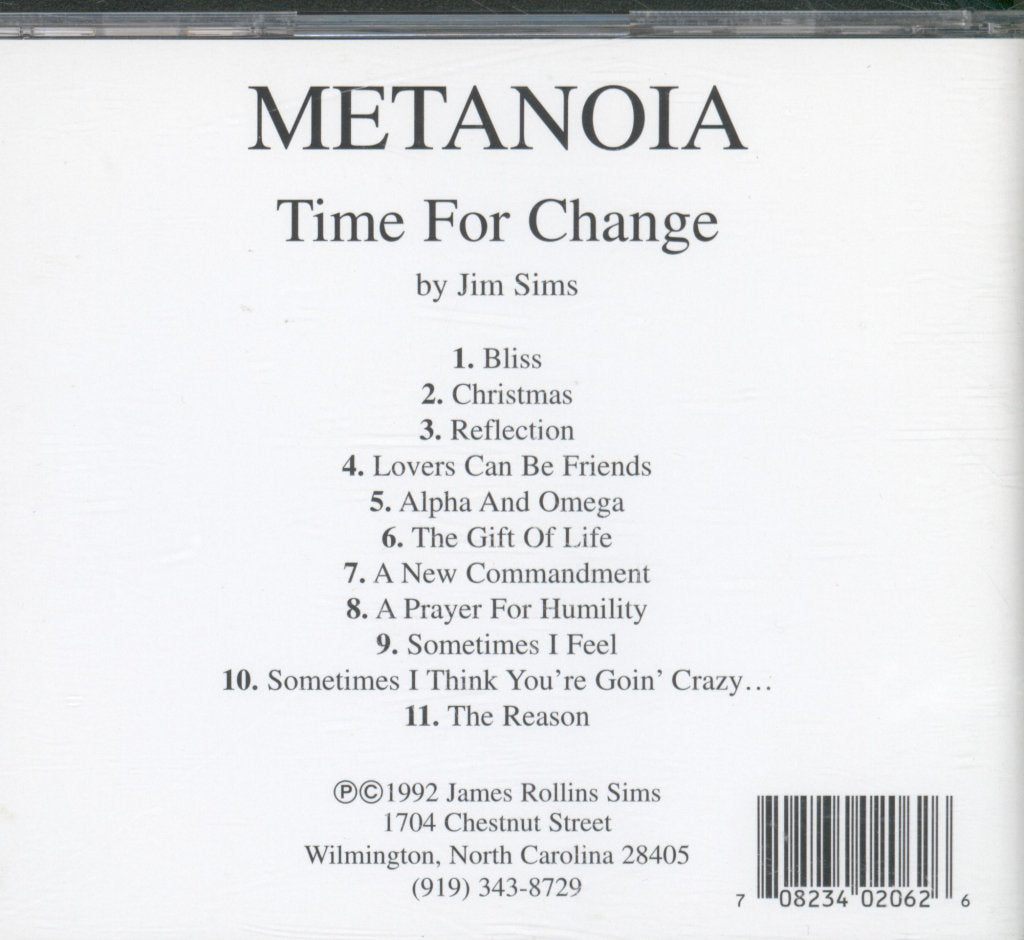 Jim Sims - Metanoia Time For Change - Cd