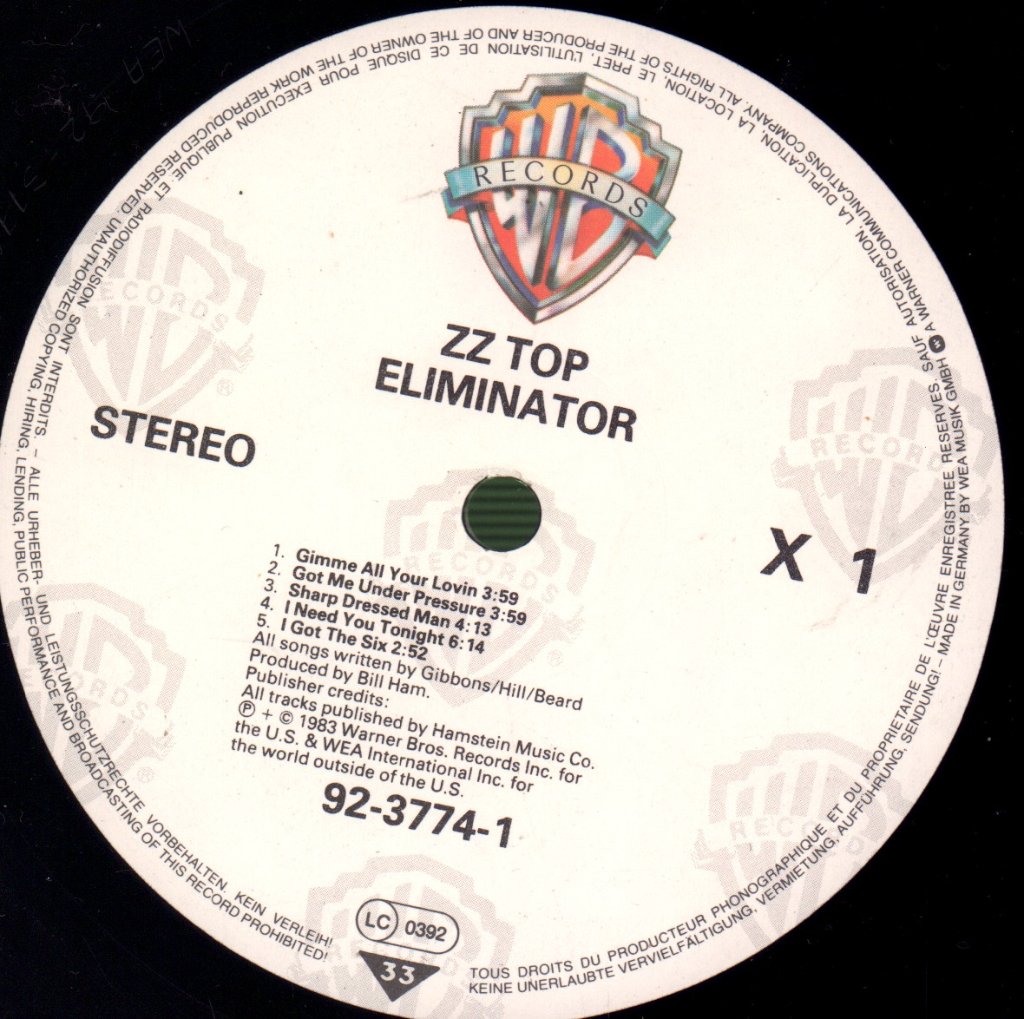 ZZ Top - Eliminator - Lp