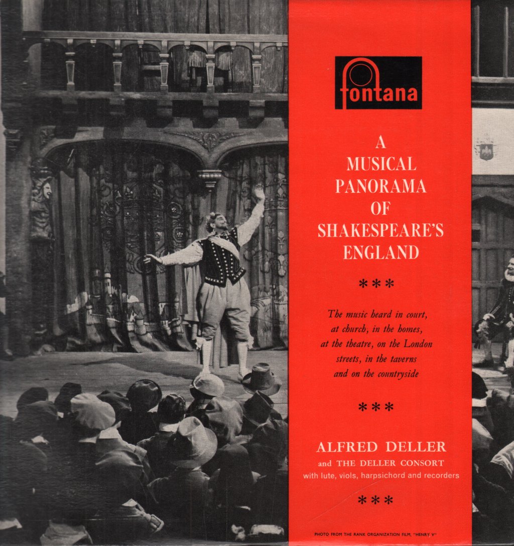 Alfred Deller And The Deller Consort - A Musical Panorama Of Shakespeare's England - Lp