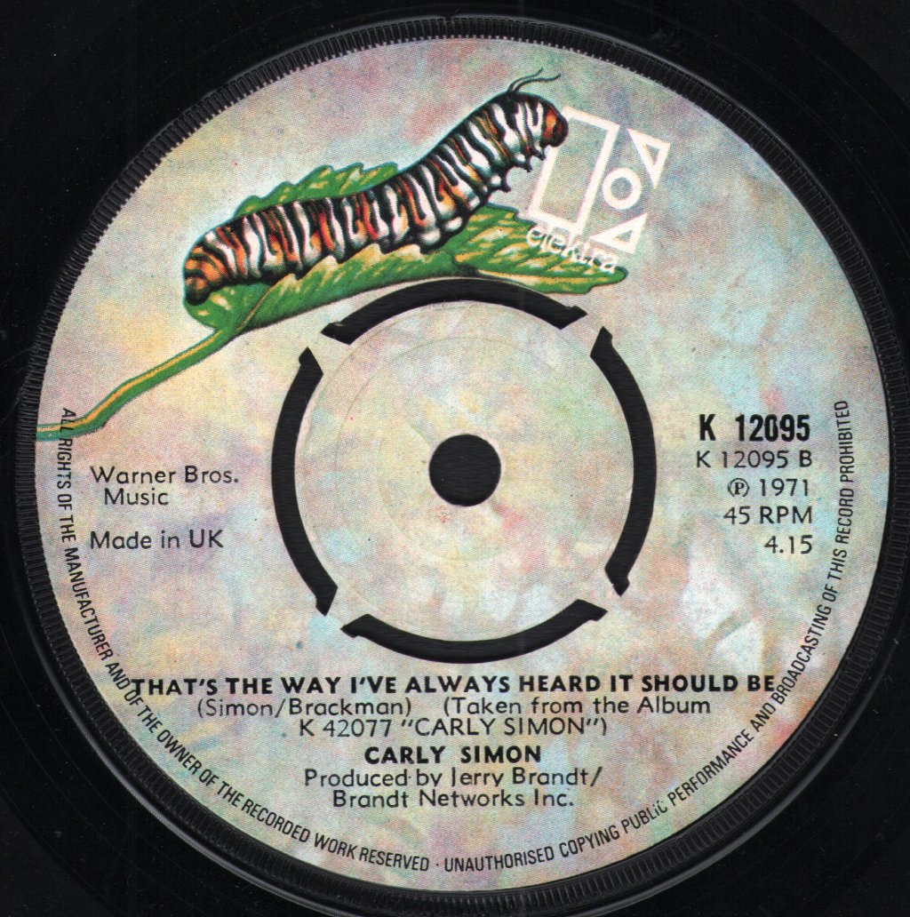 Carly Simon - Right Thing To Do - 7 Inch