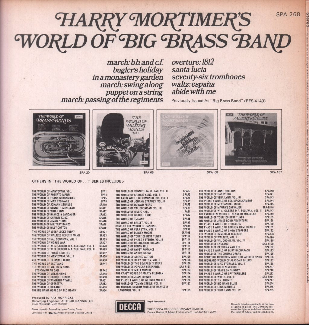 Harry Mortimer - Harry Mortimer's World Of Big Brass Band - Lp
