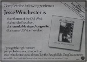 Jesse Winchester - Let The Rough Side Drag - Advert