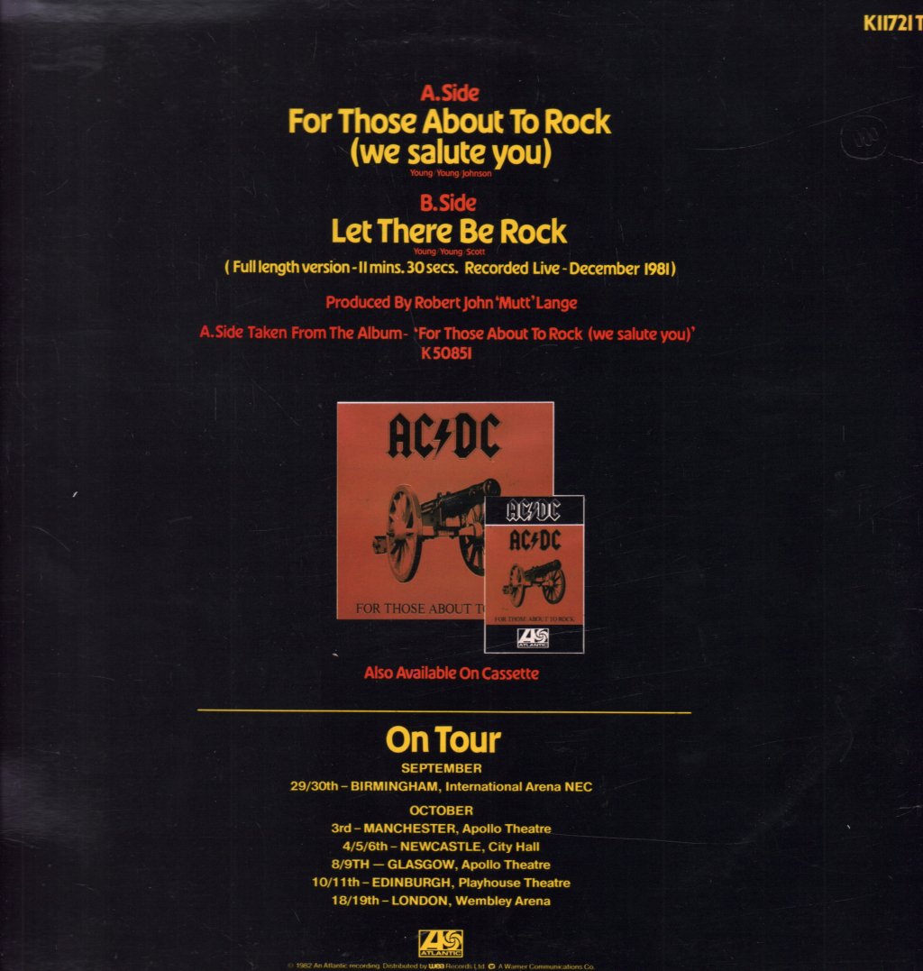 AC/DC - For Those About To Rock - 12 Inch