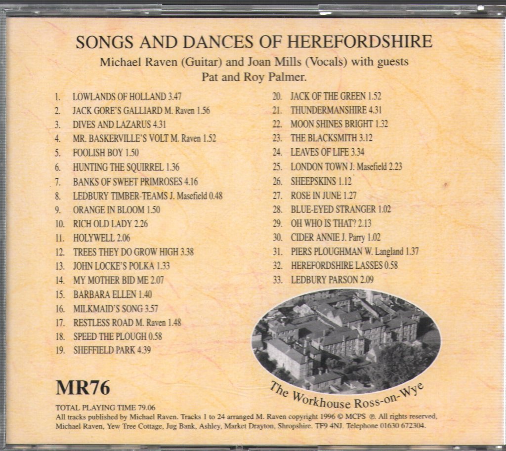 Michael Raven And Joan Mills - Songs And Dances Of Herefordshire - Cd