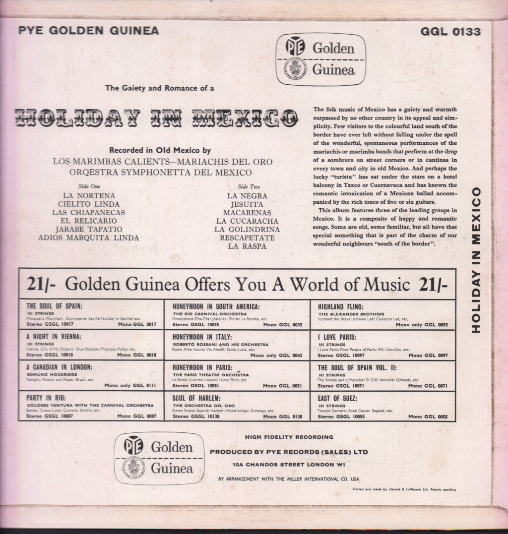 orchestra symphonetta del mexico - Holiday In Mexico - Lp