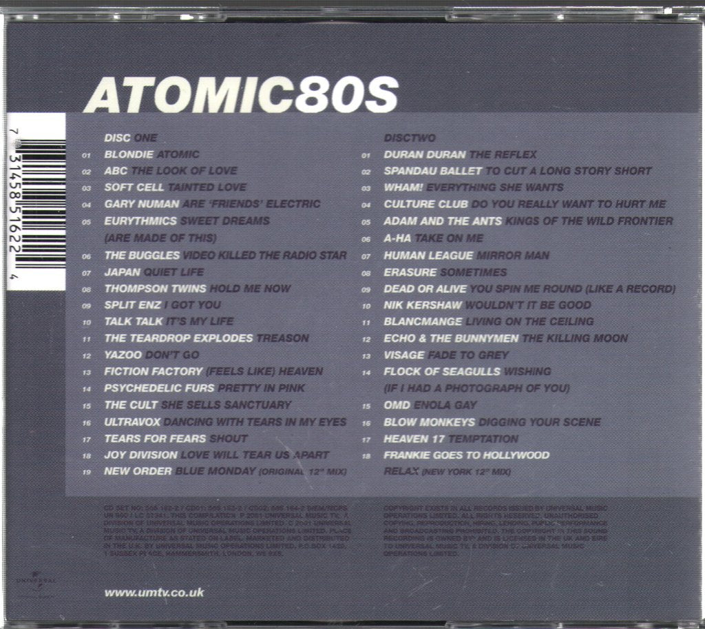 Various Artists - Atomic80s - The Definitive Eighties Album - Double Cd