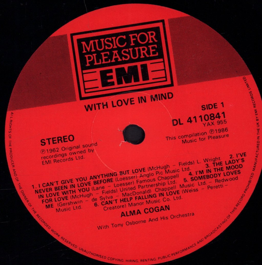 Alma Cogan - With Love In Mind - Double Lp