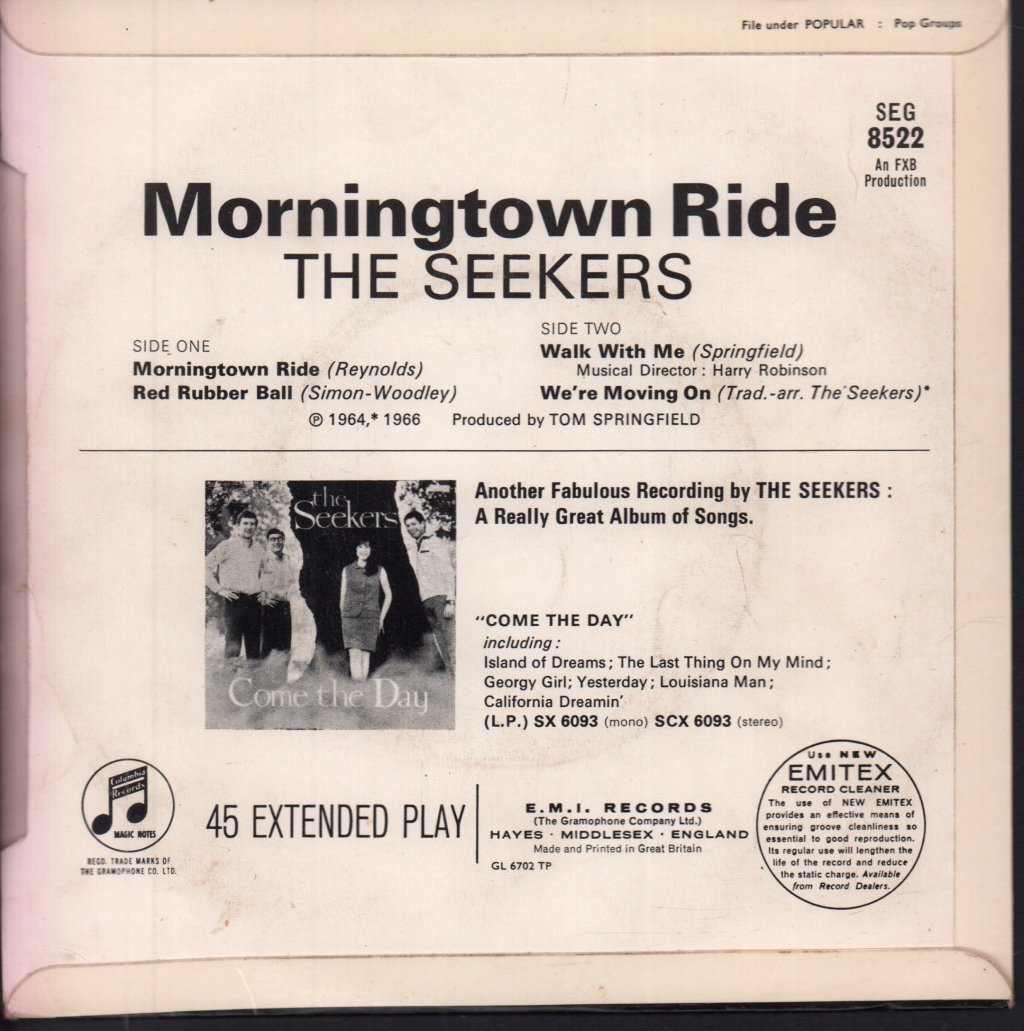 Seekers - Morningtown Ride - 7 Inch