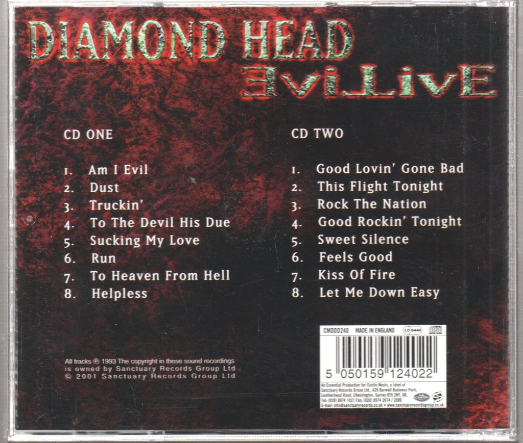Diamond Head (Nwobhm Group) - Evil Live - Double Cd