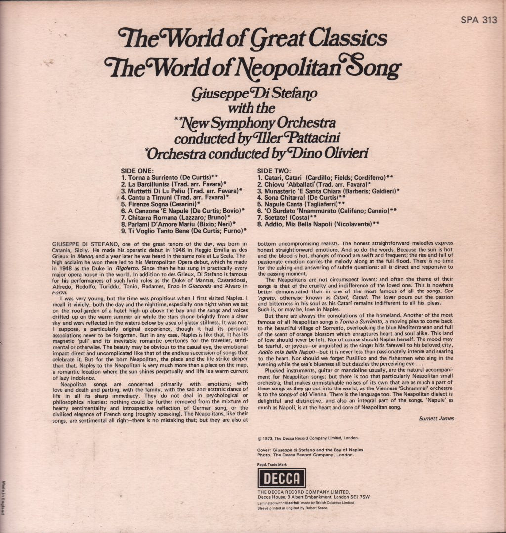 Giuseppe Di Stefano - World Of Neapolitan Songs - Lp