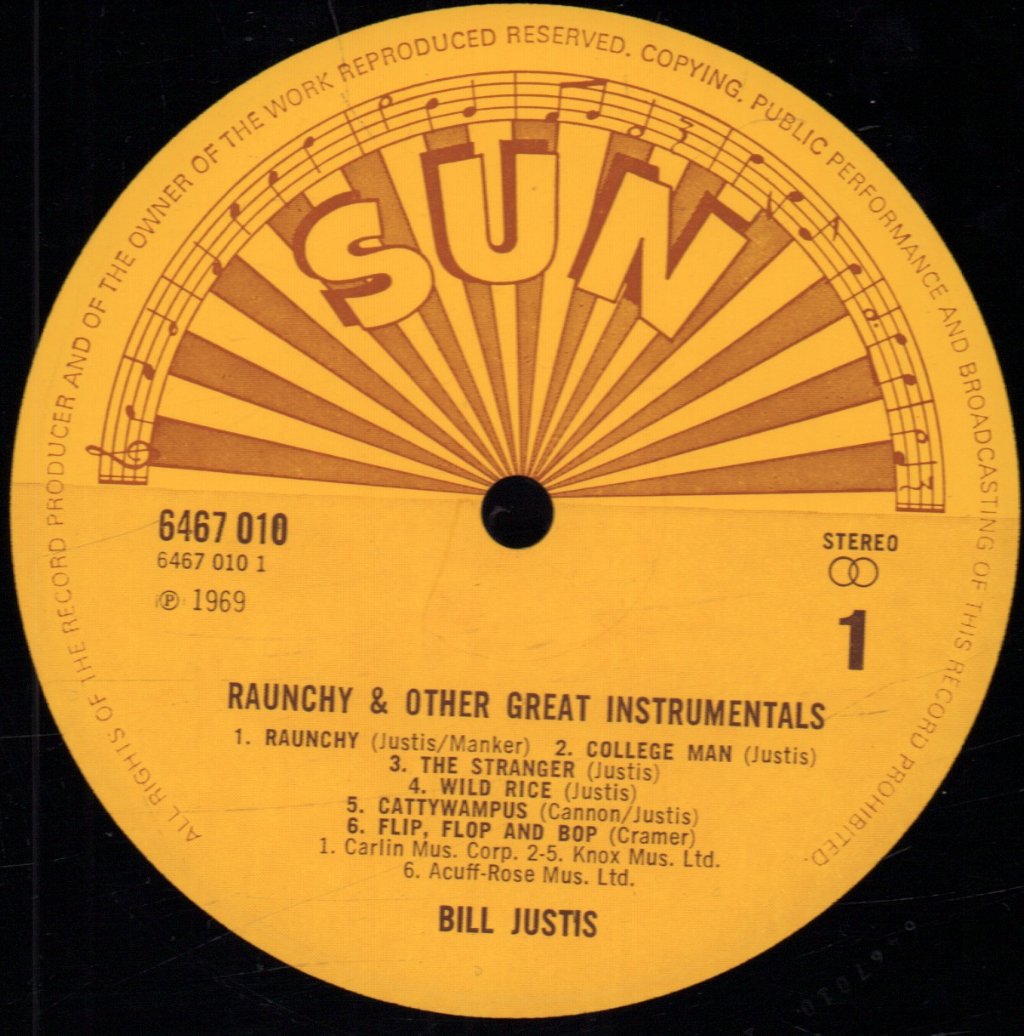 Bill Justis - Raunchy And Other Great Instrumentals - Lp