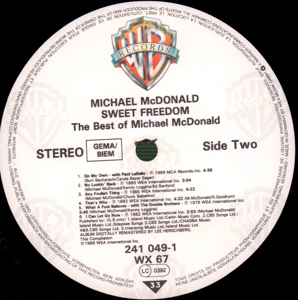 Michael McDonald - Sweet Freedom (Best Of) - Lp