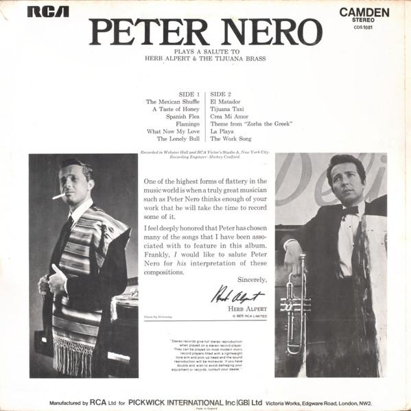 Peter Nero - Plays A Salute To Herb Alpert & The Tijuana Brass - Lp