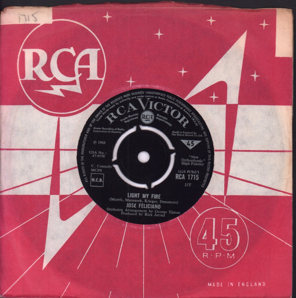 Jose Feliciano - Light My Fire - 7 Inch