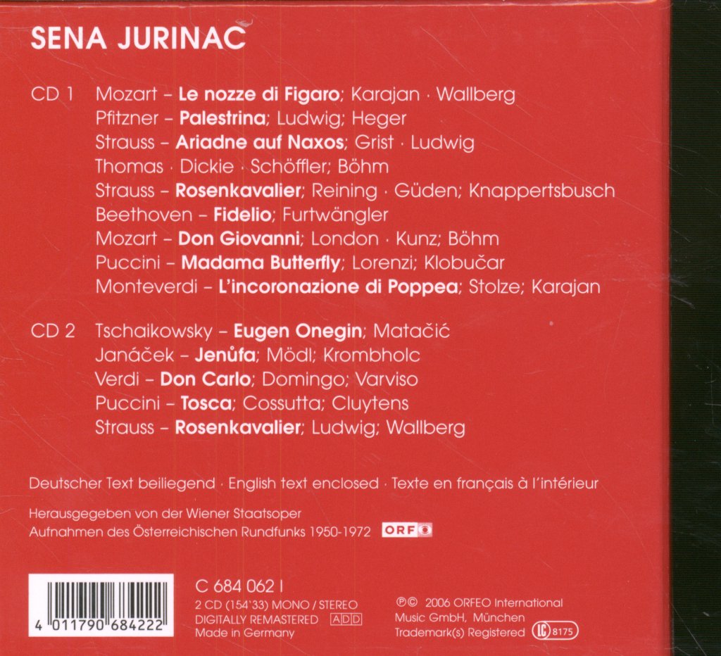 Sena Jurinac - Sena Jurinac - Cd Set