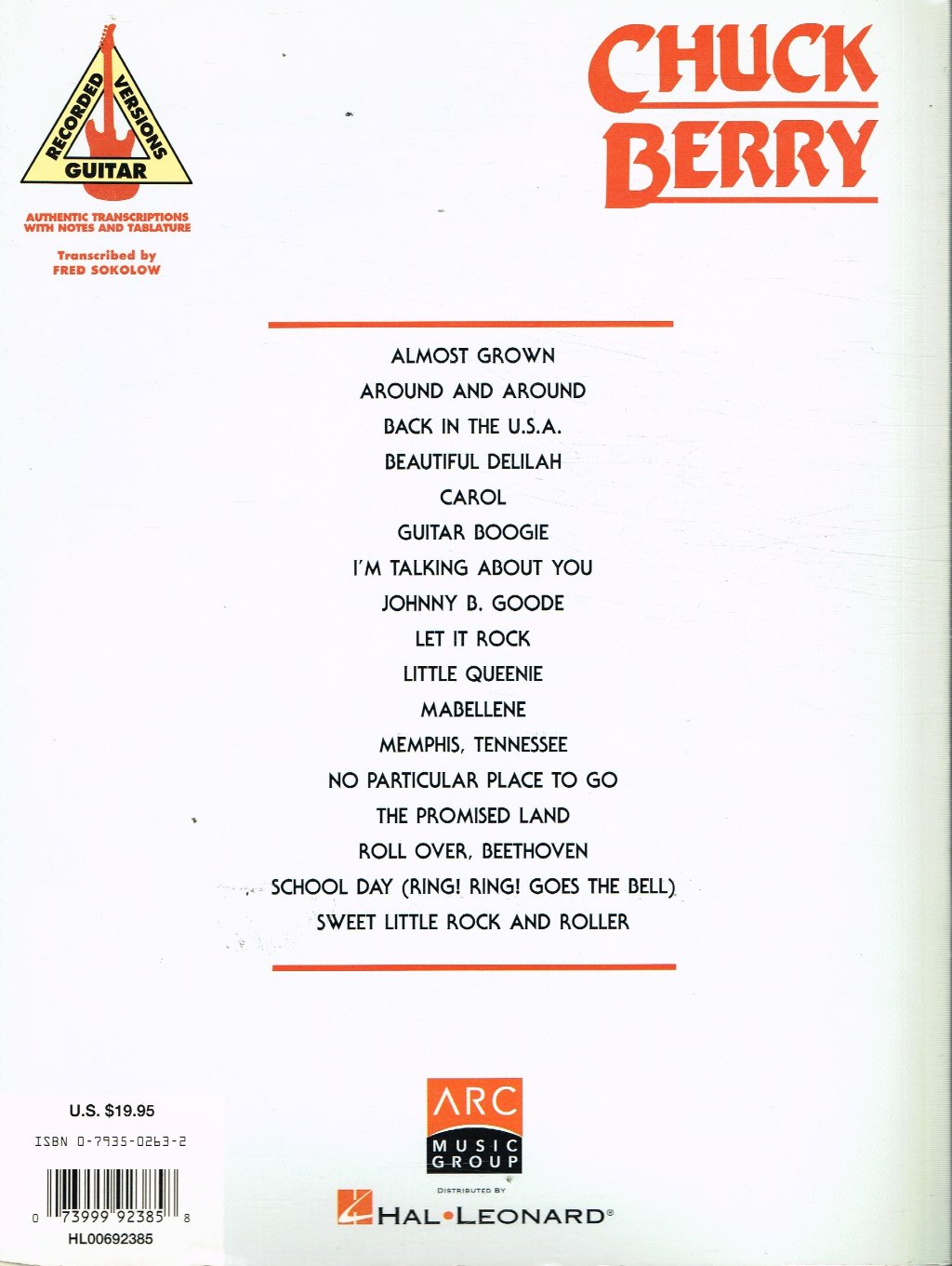 Chuck Berry - Guitar Recorded Versions - Sheet Music