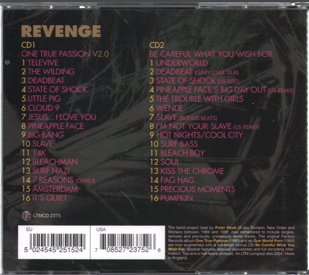 Revenge - One True Passion V2.0 - Double Cd