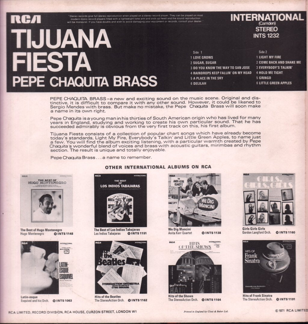 Pepe Chaquita Brass - Tijuana Fiesta - Lp