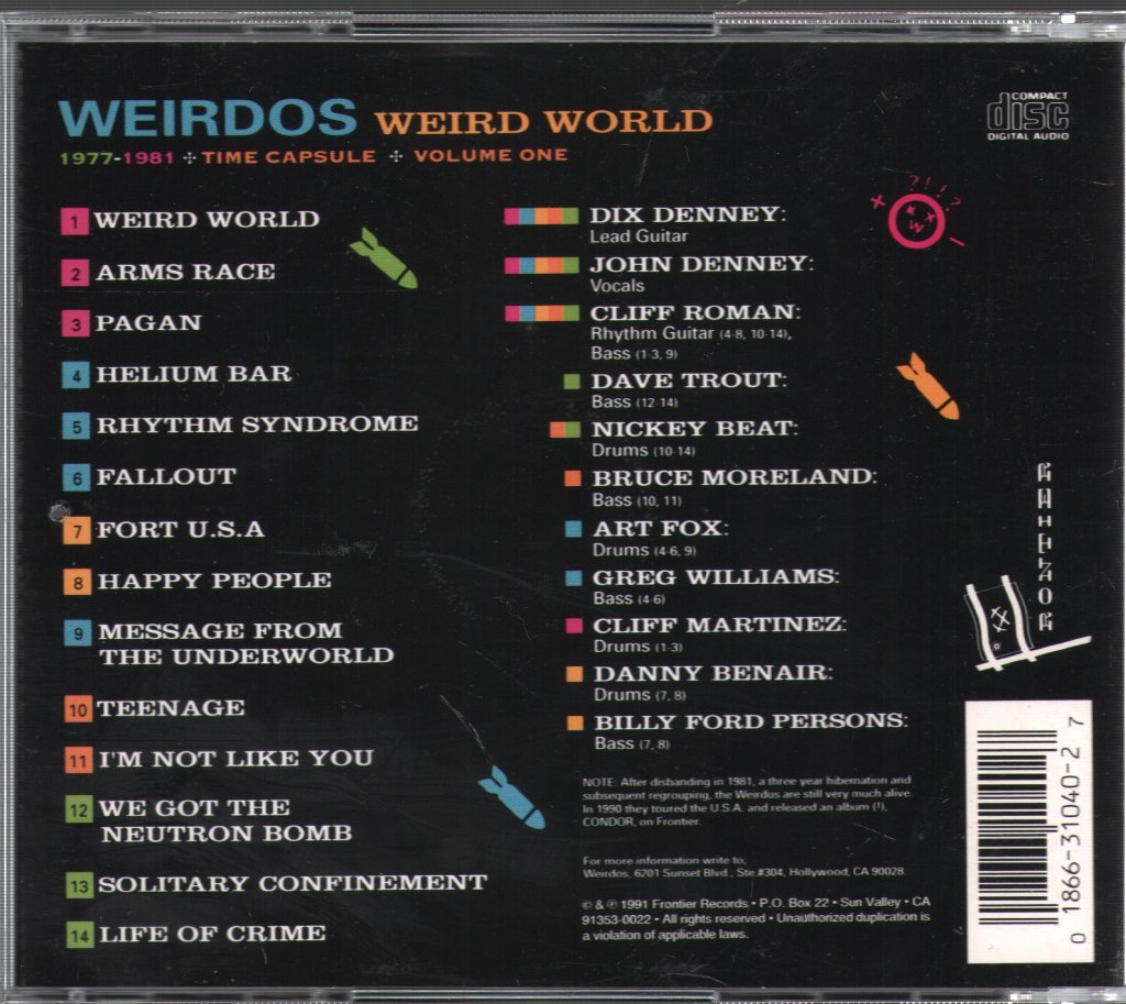 Weirdos - Weird World Volume One 1977-1981 - Cd