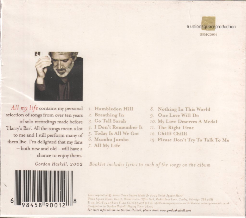 Gordon Haskell - All My Life - Cd