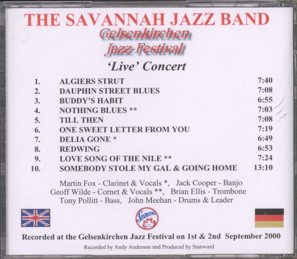 Savannah Jazz Band - Live At Gelsenkirchen Jazz Festival 2000 - Cdr