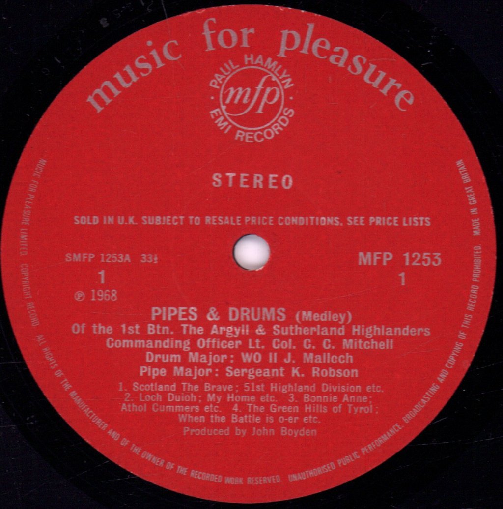 1st Bn Argyll & Sutherland Highlanders - Pipes & Drums - Lp