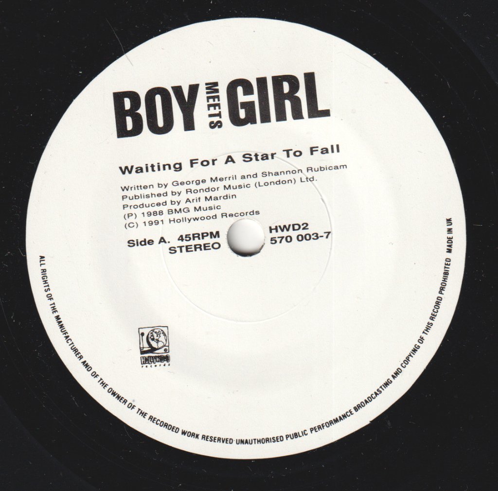 Boy Meets Girl (Pop) - Waiting For A Star To Fall - 7 Inch