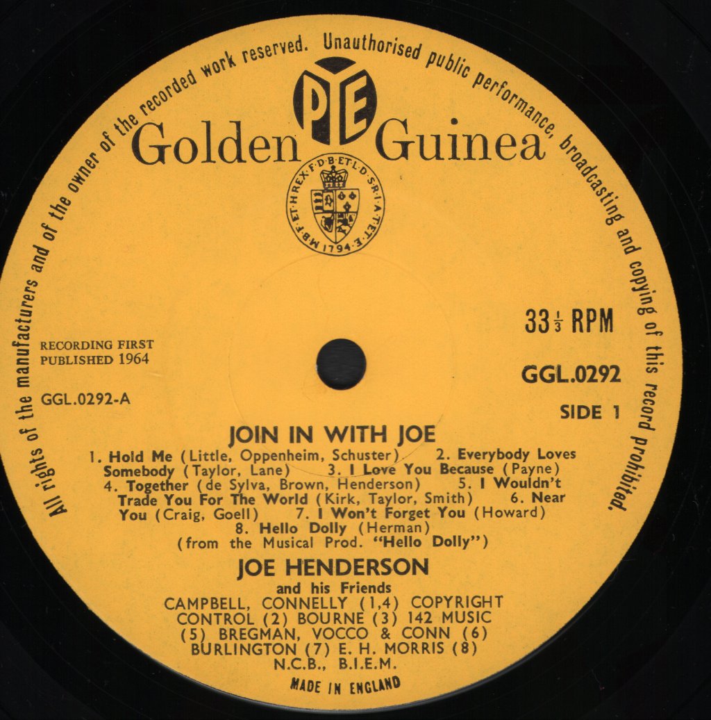 Joe Henderson And His Friends - Join In With Joe - Lp