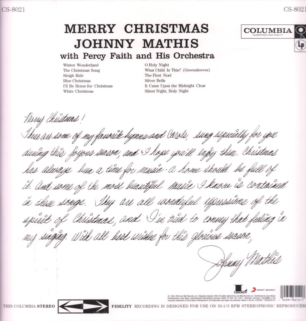Johnny Mathis - Merry Christmas - Lp